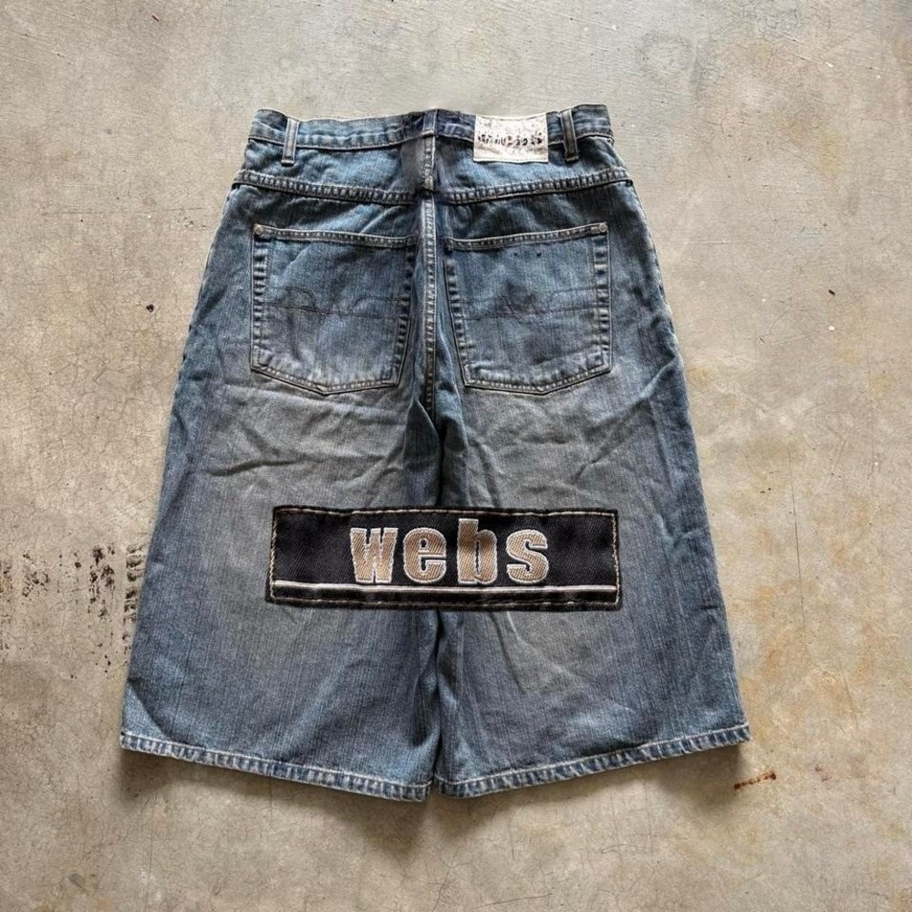 Baggy Webs Jorts Denim Jean Shorts Southpole Styl VTG Y2K Long - 40